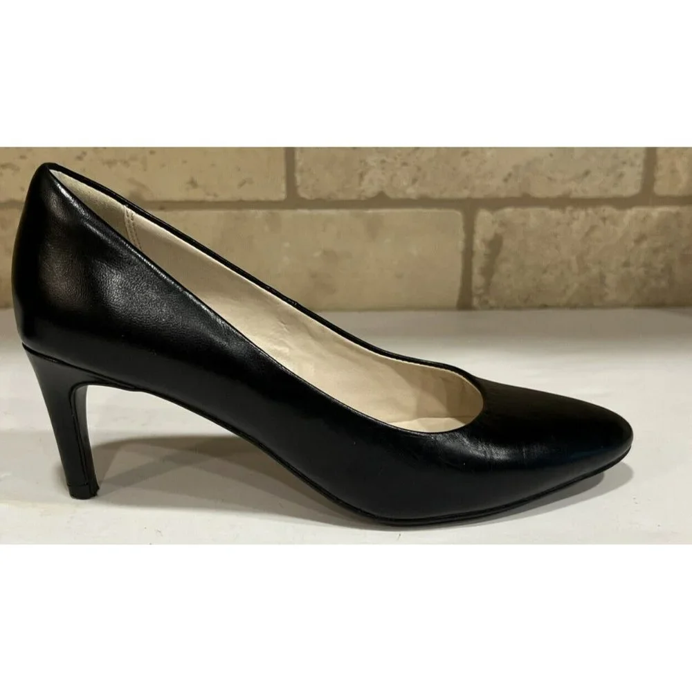 Womens Cole Haan Helen Grand OS Black Leather Pumps Heels Career Business W05333